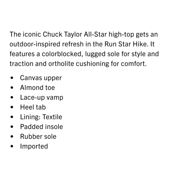 🦄NIB🦄 ConverseRun Star Hike High-Top Canvas Sneakers - Picture 7 of 7